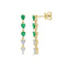 Pear-Shaped Diamond and Emerald Drops Earrings - 1