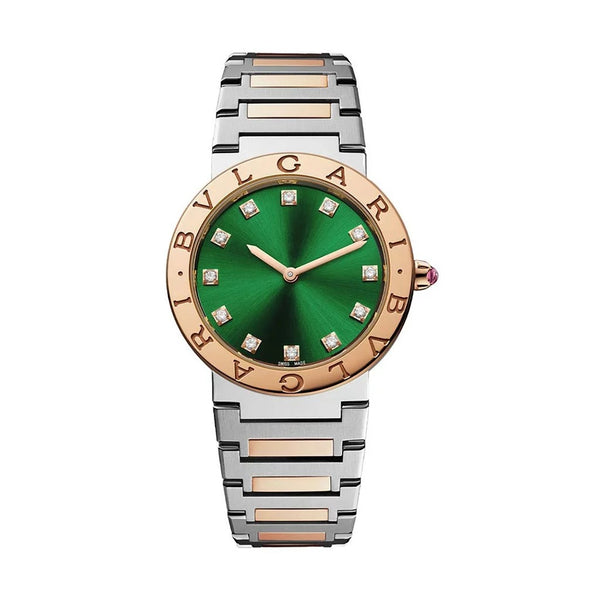 Bvlgari Lady 33mm 18k Rose Gold And Stainless Steel Case Watch - 1