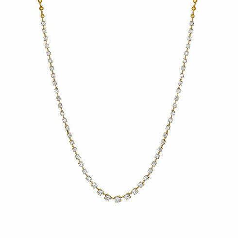 Yellow Gold Graduating Bar With 3.59ctw Round Diamonds Necklace - 1
