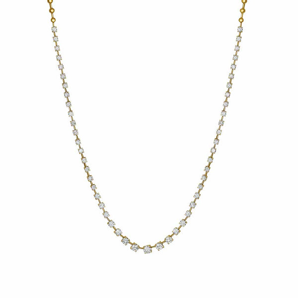 Yellow Gold Graduating Bar With 3.59ctw Round Diamonds Necklace - 1