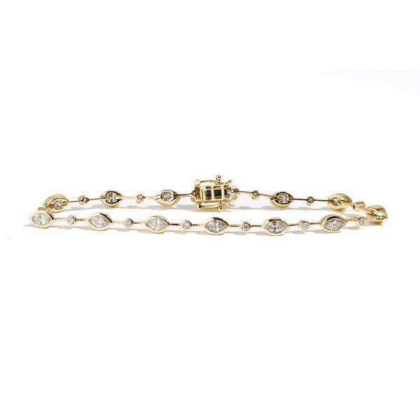 Marquise Bezel Set Station Bracelet - 1