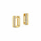 Yellow Gold Square Huggies With 0.38ctw Pave Diamonds Earrings - 1
