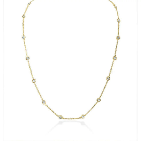 Station Diamond Necklace 1.2ctw - 1