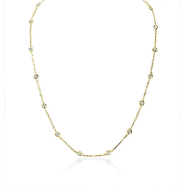 Station Diamond Necklace 1.2ctw - 1