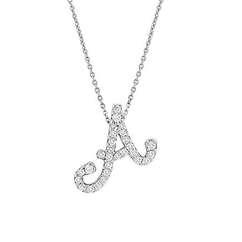 Tiny Treasures Diamond Cursive A Necklace - 1