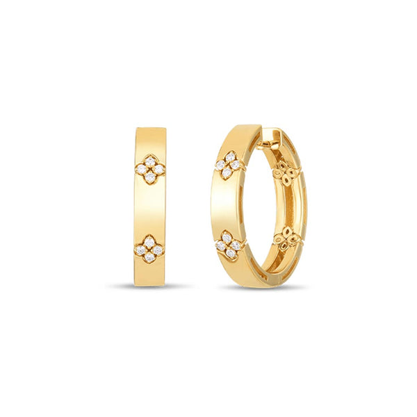 Love In Verona 20mm Hoop Diamond Flower Earrings - 1