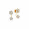 Yellow Gold Flower Stud With 1.60ctw Diamonds Earrings - 1