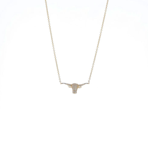 Petite Diamond Longhorn Pendant - 1
