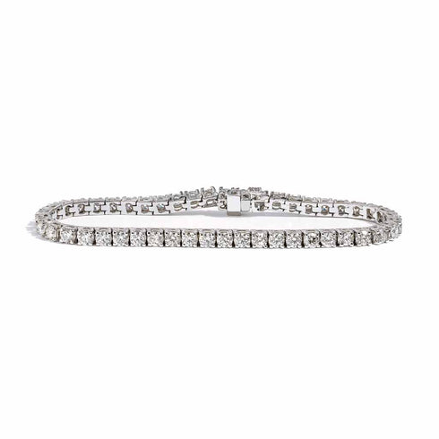Round Cut 4 Prong Diamond Tennis Bracelet - 1
