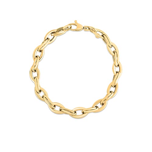 Designer Gold Almond Link Bracelet - 1