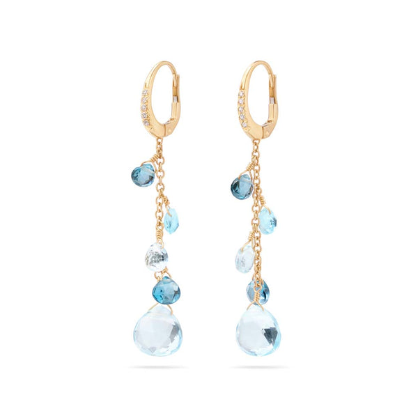 Paradise Single-Strand Topaz Earrings and Diamond Accent - 1