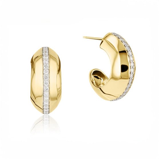 Diamond Layered Hoop Earrings - 1