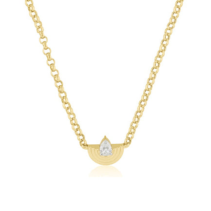 Pear Shape Diamond Demi Layered Necklace Pendant - 1