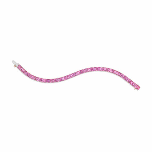 15ctw Pink Sapphire Bracelet - 1