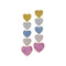 Sapphire and Diamond Pave Heart Dangle Earrings - 1