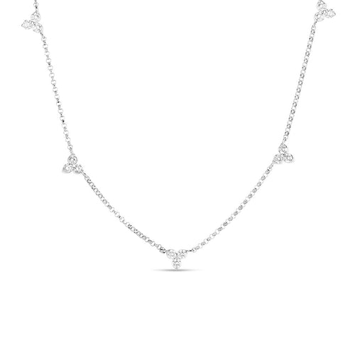 DBI Diamond Flower 5 Station Necklace - 1