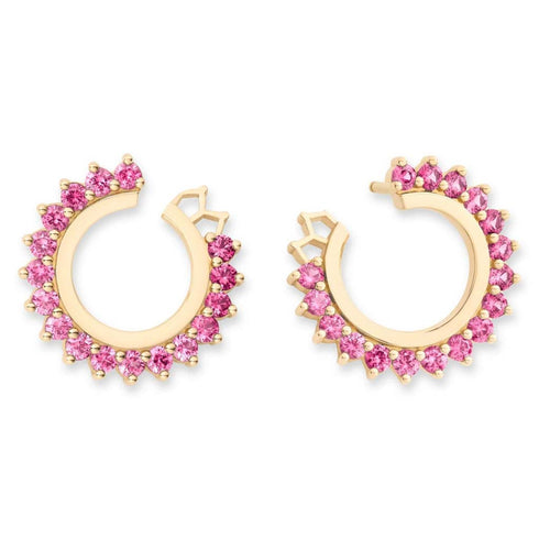 Earrings With Pink Sapphire - 1
