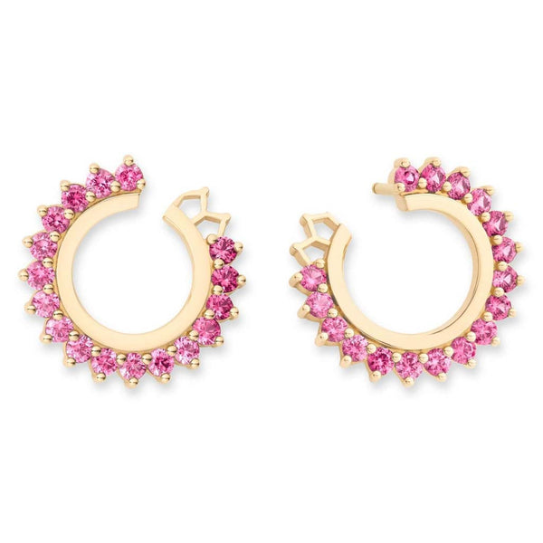 Earrings With Pink Sapphire - 1