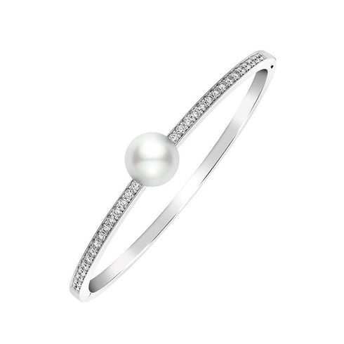 Classic White South Sea Cultured Pearl And Diamond Bracelet - 1