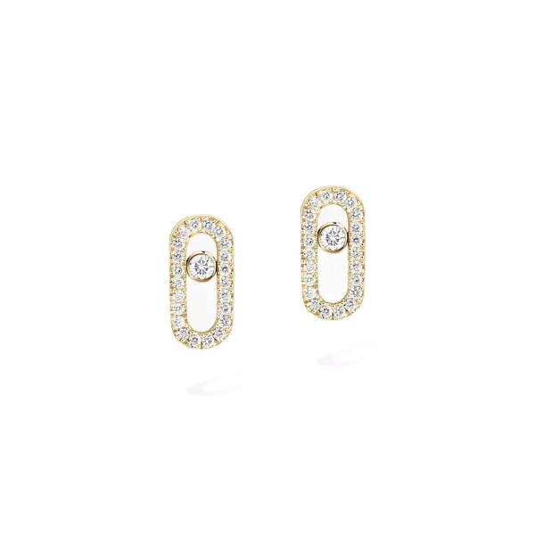 Yellow Gold Diamond Earrings Move Uno - 1
