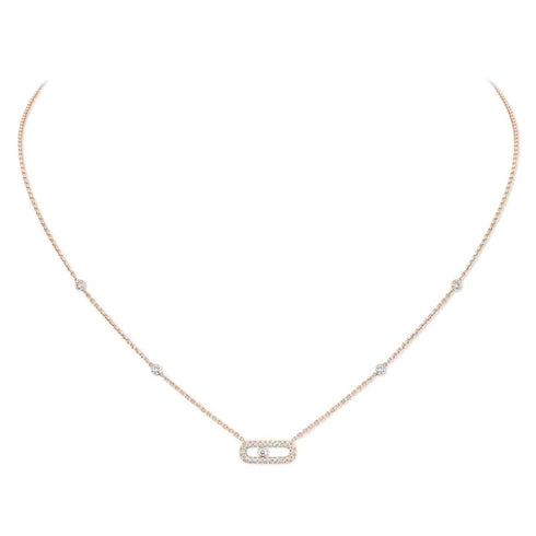 Yellow Gold Diamond Necklace Move Uno - 1