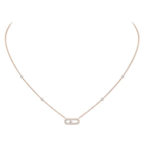 Yellow Gold Diamond Necklace Move Uno - 1