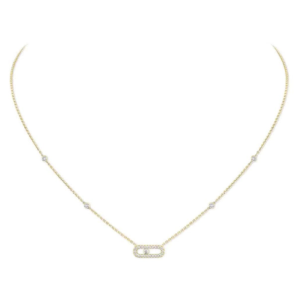 Yellow Gold Diamond Necklace Move Uno - 1