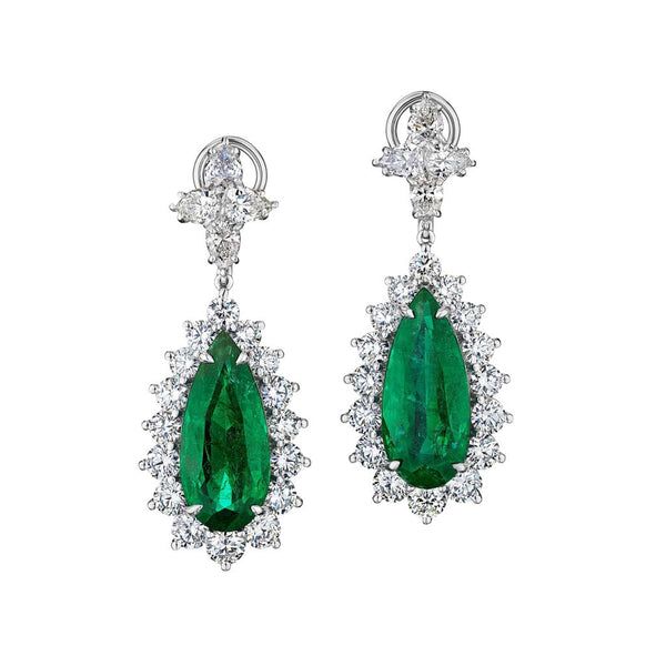 Emerald And Diamond Earrings - 1
