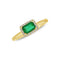 Halo Diamond And Emerald Ring - 1
