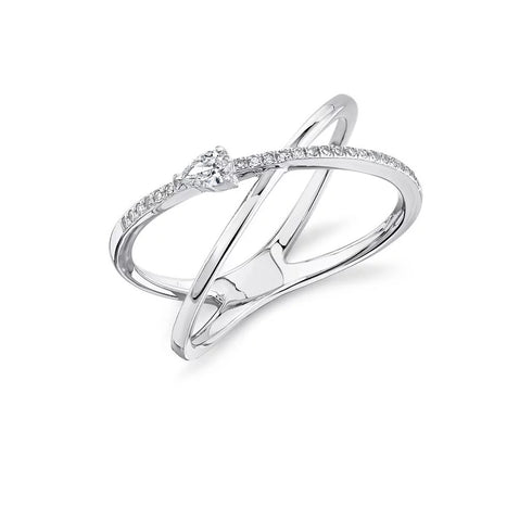 Split Shank X Diamond Ring - 1