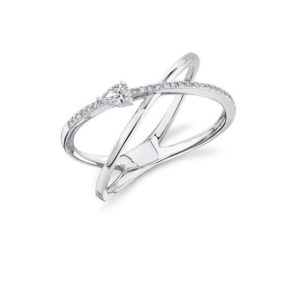 Split Shank X Diamond Ring - 1