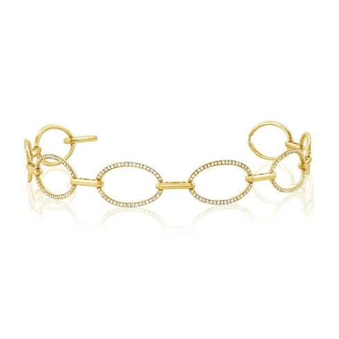 Diamond Oval Link Bracelet - 1