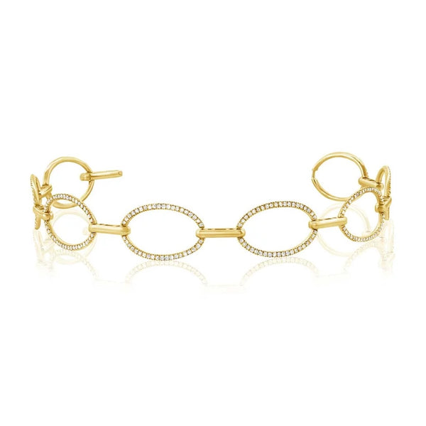 Diamond Oval Link Bracelet - 1