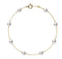 Akoya Cultured Pearl Station Bracelet in Gold - 1