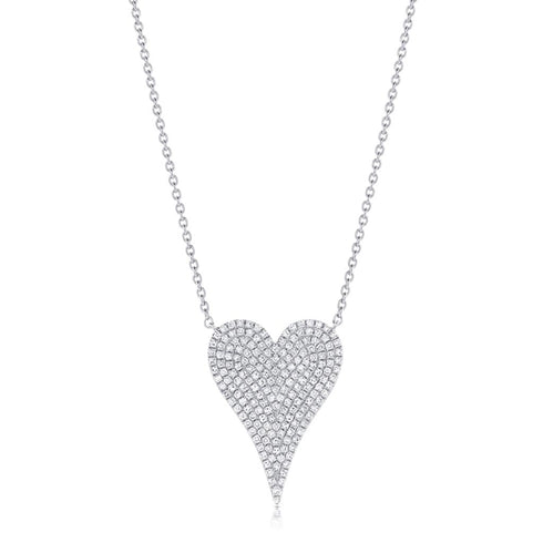 Gold And Diamond Heart Necklace - 1