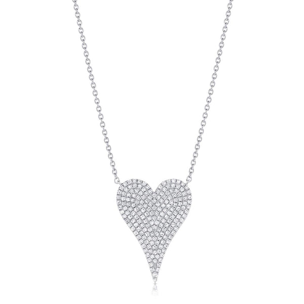 Gold And Diamond Heart Necklace - 1
