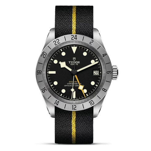 Black Bay Pro on Black Fabric with Yellow Band Watch - 1