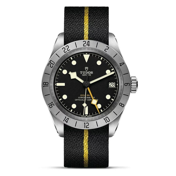 Black Bay Pro on Black Fabric with Yellow Band Watch - 1