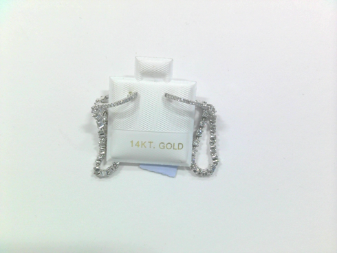 Diamond Huggie With Chain Earrings - 1