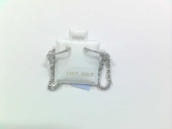 Diamond Huggie With Chain Earrings - 1