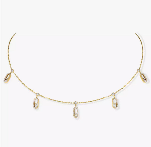 Move Uno Diamond Necklace in Yellow Gold - 1