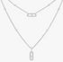 2 Rows Yellow Gold Diamond Pavé Necklace Move Uno - 1