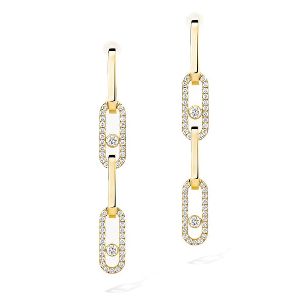 Move Link Transformable Diamond Earrings in Yellow Gold - 1