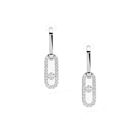 Move Link Diamond Earrings in Yellow Gold - 1