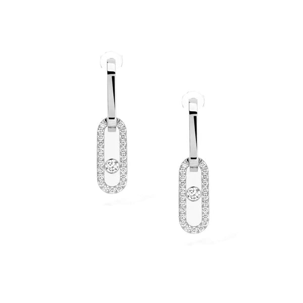 Move Link Diamond Earrings in Yellow Gold - 1