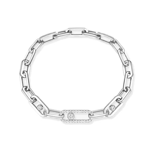 Move Link Diamond Bracelet in Yellow Gold - 1