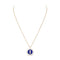 Yellow Gold Diamond Necklace and Lapis Lazuli Lucky Move - 1