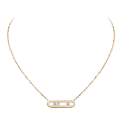 Move Classique Ciselé Diamond Necklace in Yellow Gold - 1