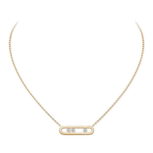 Move Classique Ciselé Diamond Necklace in Yellow Gold - 1