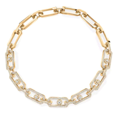 So Move XL Pavé-Set Diamond Necklace in Yellow Gold - 1